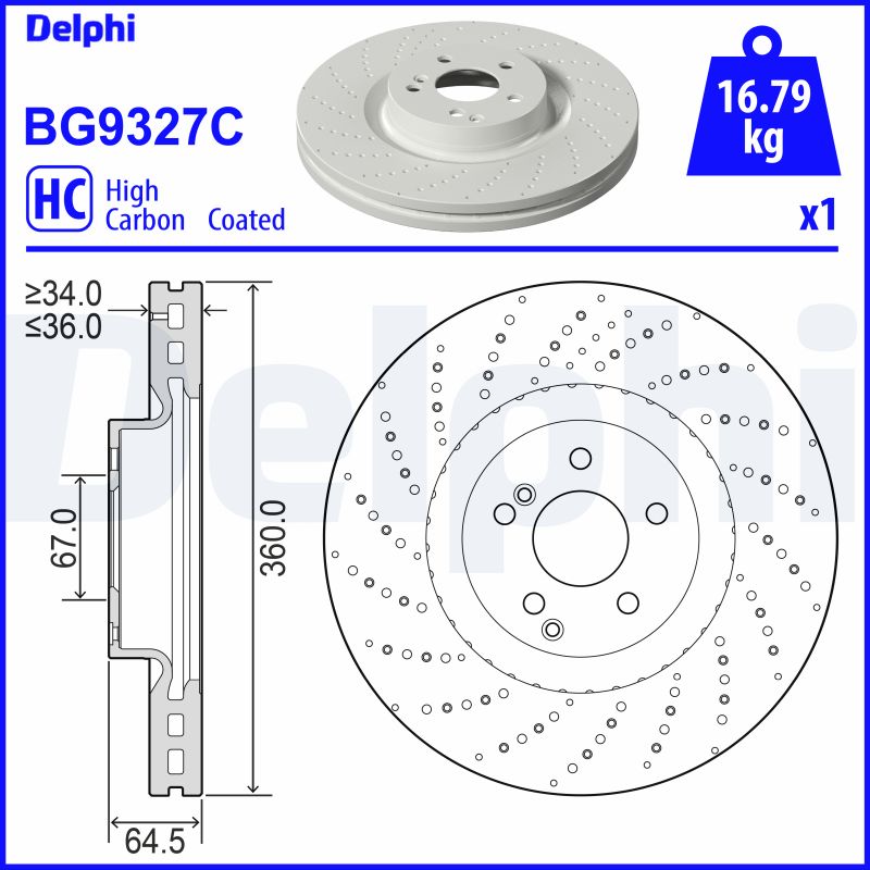 Brake Disc (Front axle)  Art. BG9327C