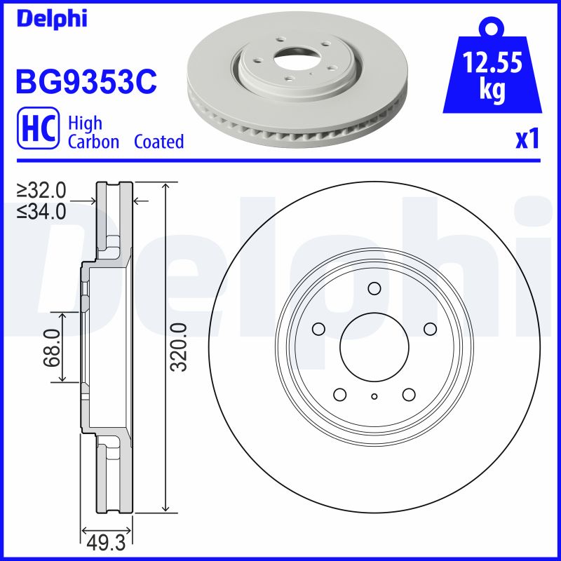 Brake Disc (Front axle)  Art. BG9353C