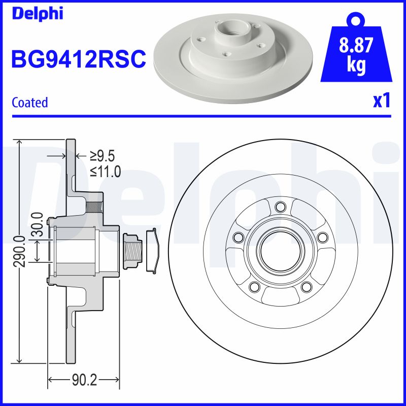 Brake Disc (Rear axle)  Art. BG9412RSC