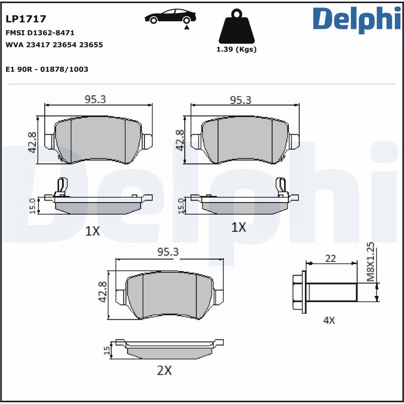 Brake Pad Set, disc brake (Rear axle)  Art. LP1717