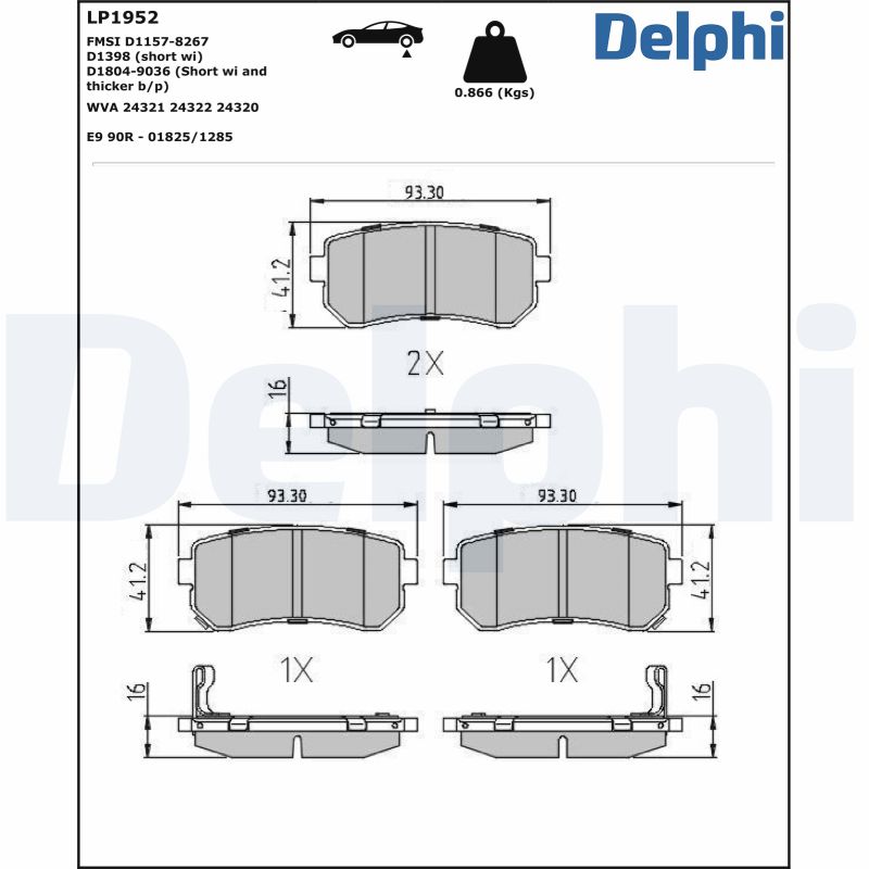 Brake Pad Set, disc brake (Rear axle)  Art. LP1952