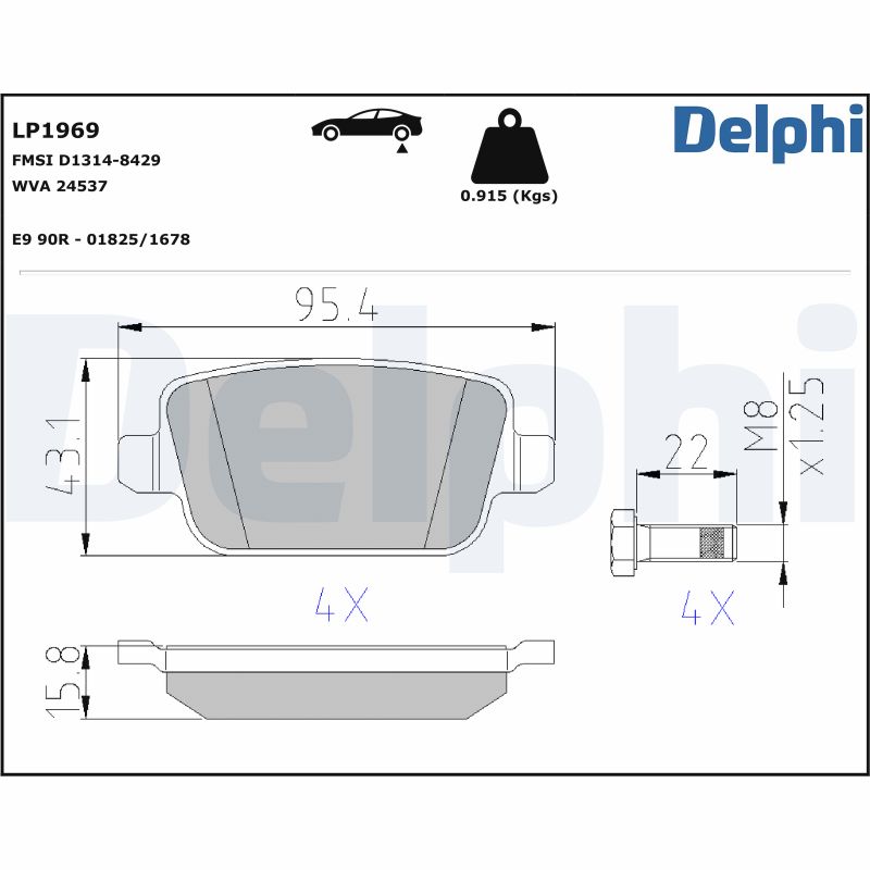 Brake Pad Set, disc brake (Rear axle)  Art. LP1969