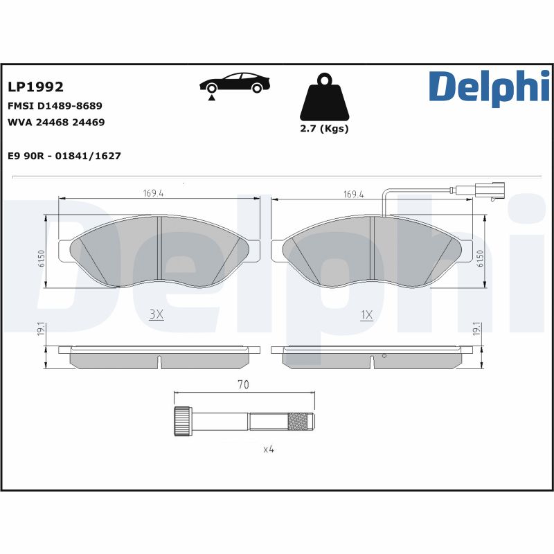 Brake Pad Set, disc brake (Front axle)  Art. LP1992