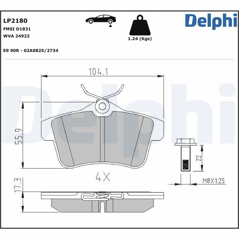 Brake Pad Set, disc brake (Rear axle)  Art. LP2180