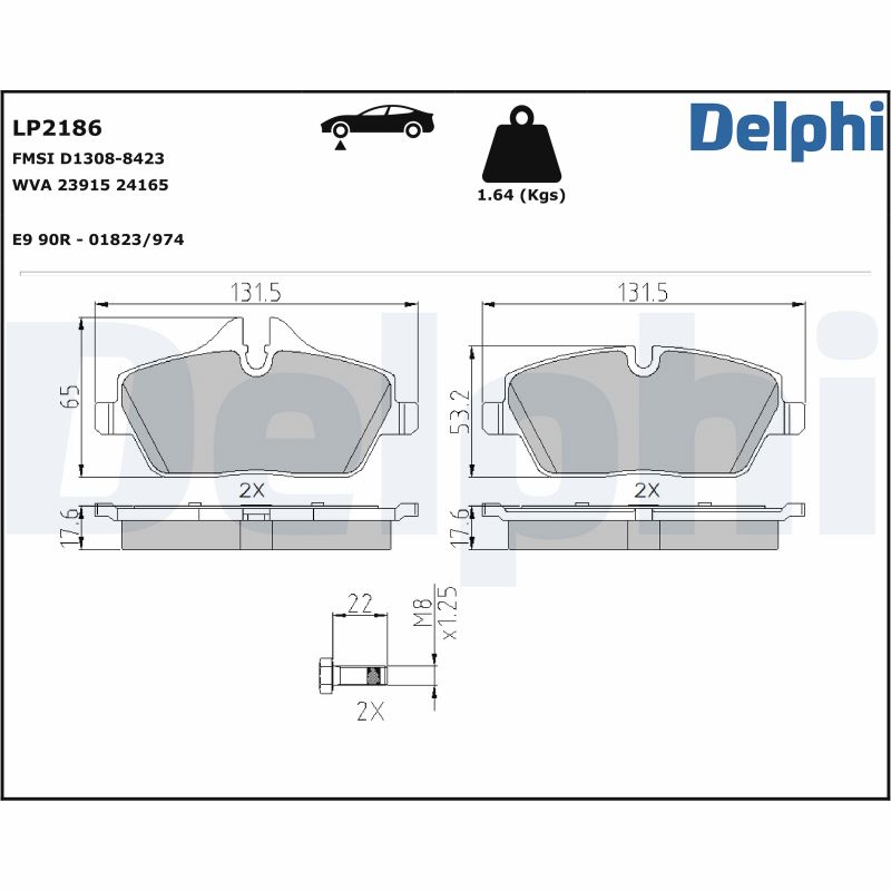 Brake Pad Set, disc brake (Front axle)  Art. LP2186