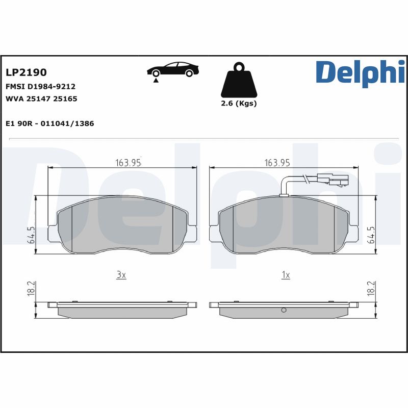 Brake Pad Set, disc brake (Front axle)  Art. LP2190