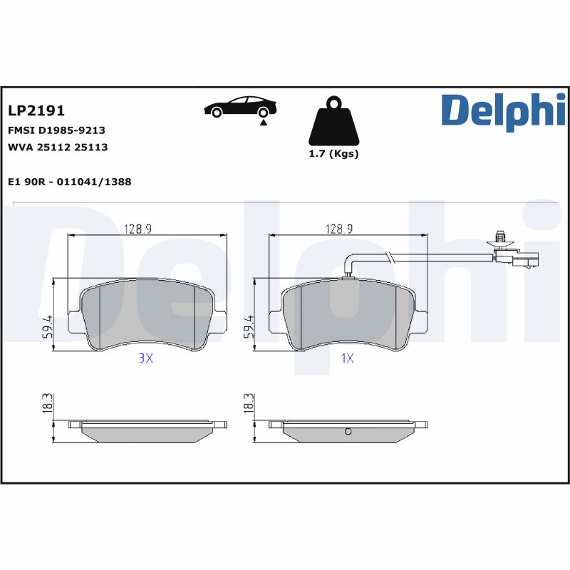 Brake Pad Set, disc brake (Rear axle)  Art. LP2191