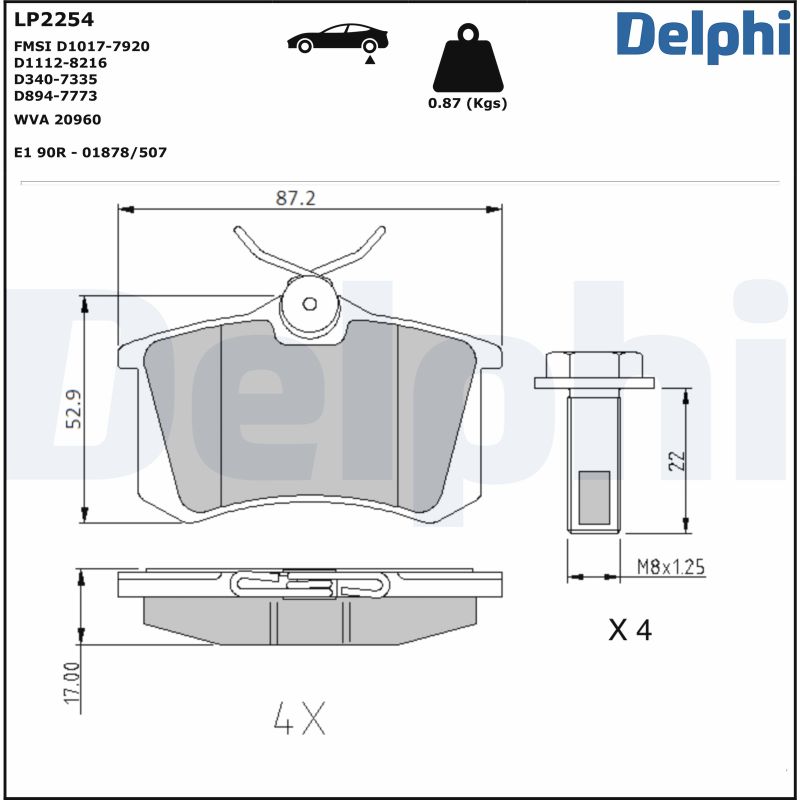 Brake Pad Set, disc brake (Rear axle)  Art. LP2254