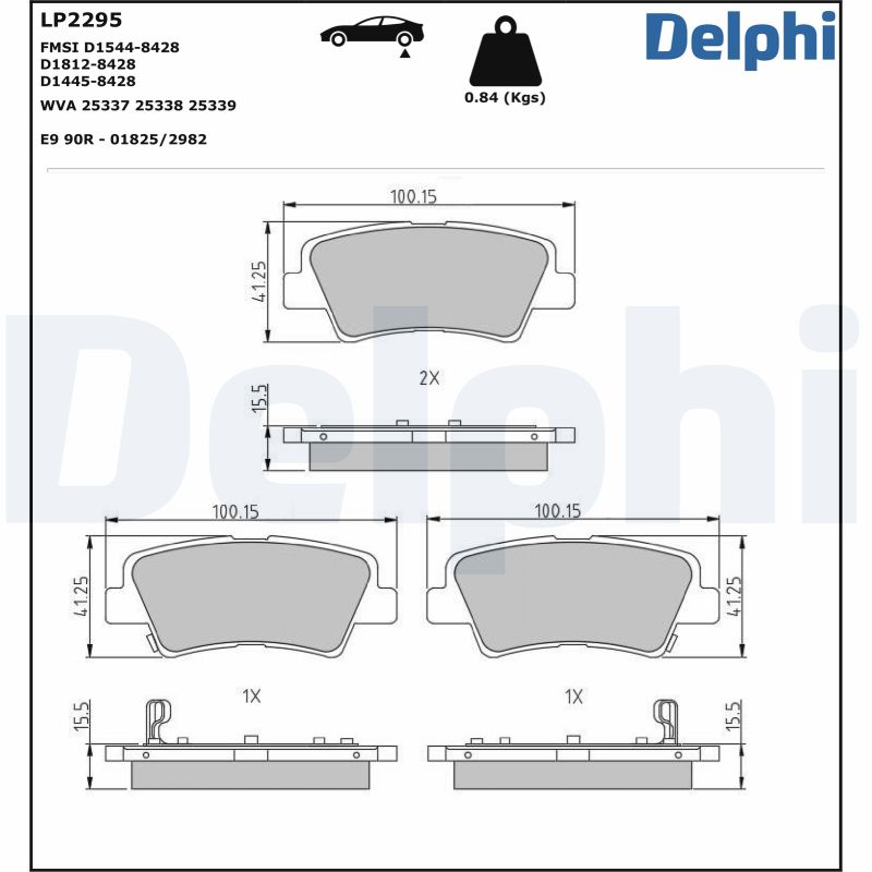 Brake Pad Set, disc brake (Rear axle)  Art. LP2295