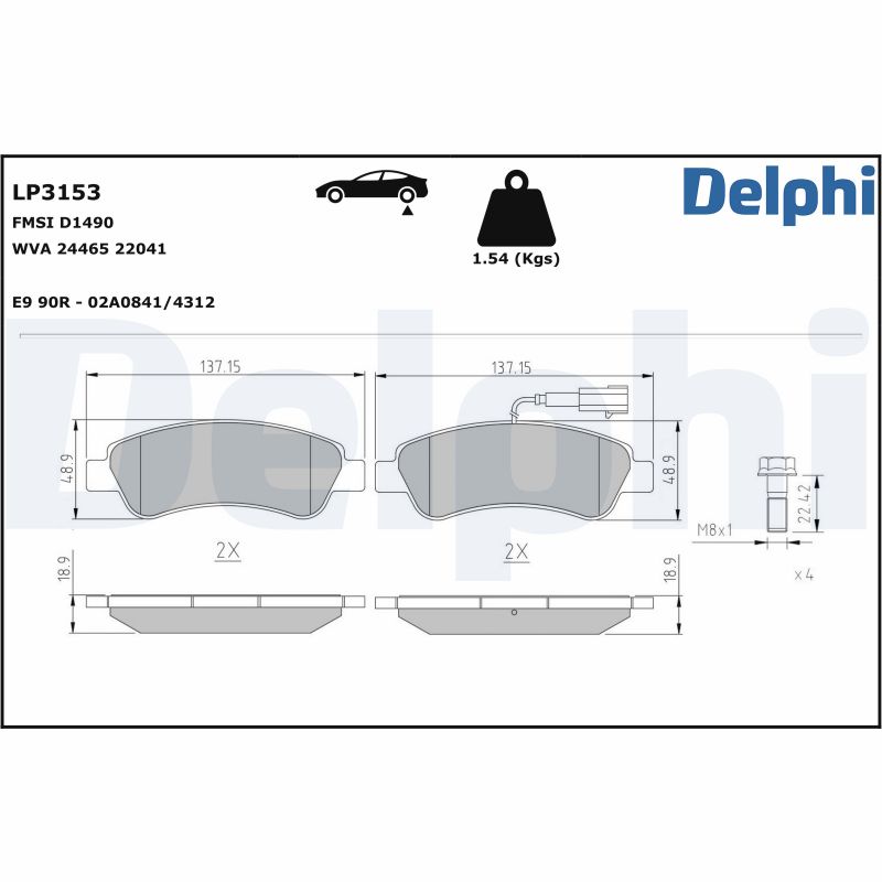 Brake Pad Set, disc brake (Rear axle)  Art. LP3153