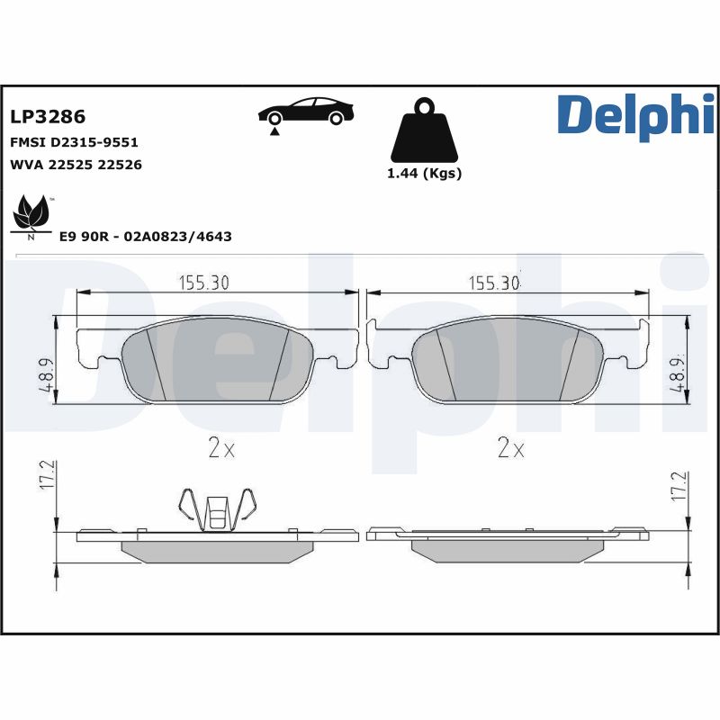 Brake Pad Set, disc brake (Front axle)  Art. LP3286