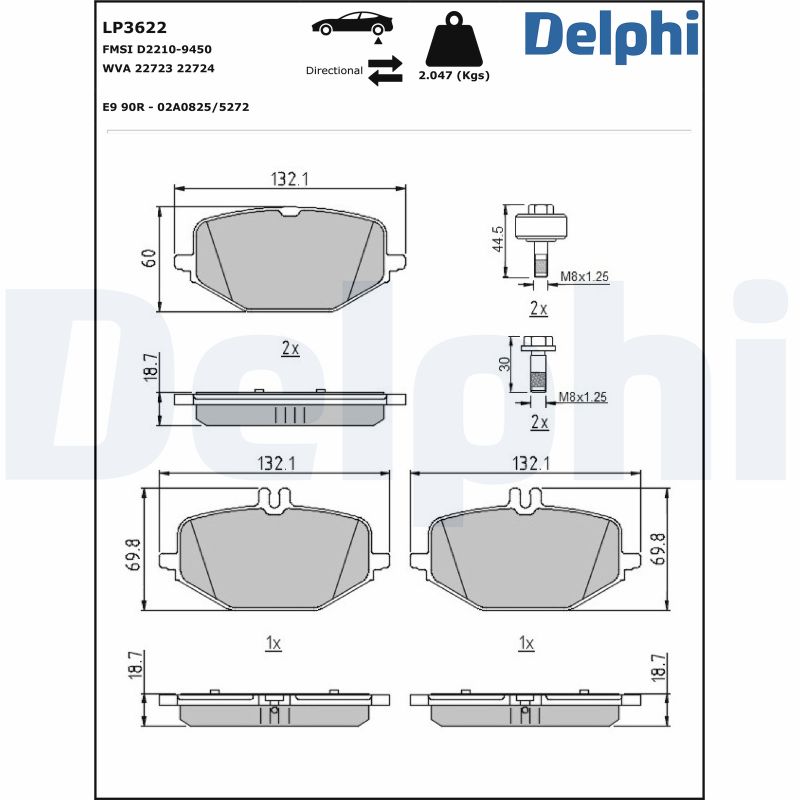 Brake Pad Set, disc brake (Front axle)  Art. LP3622