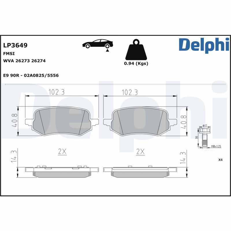 Brake Pad Set, disc brake (Front axle)  Art. LP3649