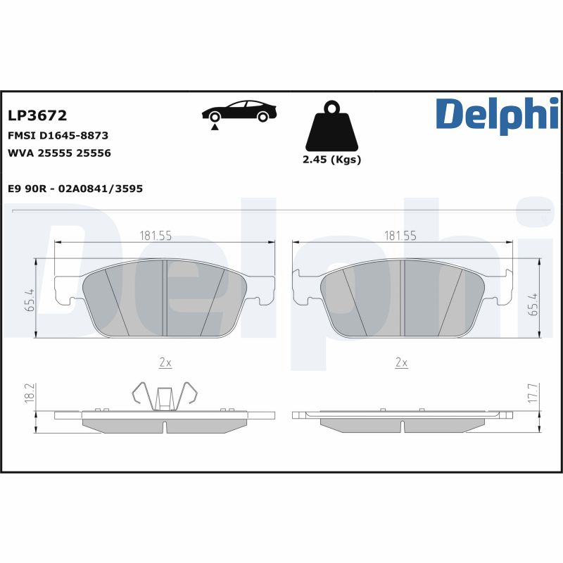 Brake Pad Set, disc brake (Front axle)  Art. LP3672