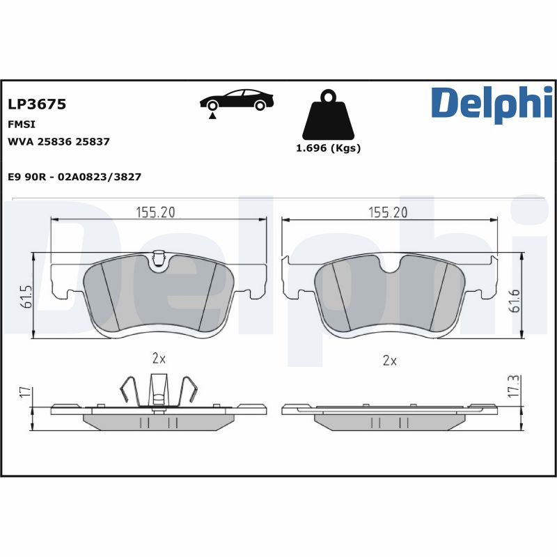 Brake Pad Set, disc brake (Rear axle)  Art. LP3675