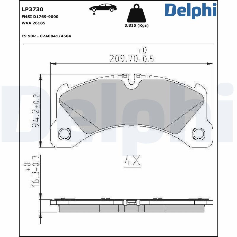 Brake Pad Set, disc brake (Front axle)  Art. LP3730