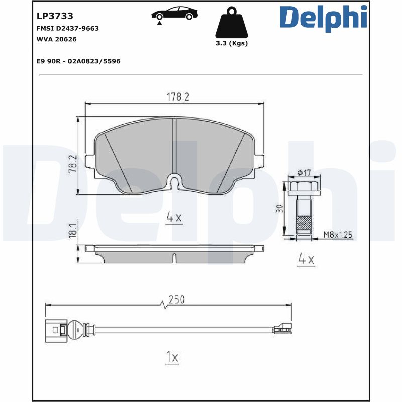 Brake Pad Set, disc brake (Rear axle)  Art. LP3733