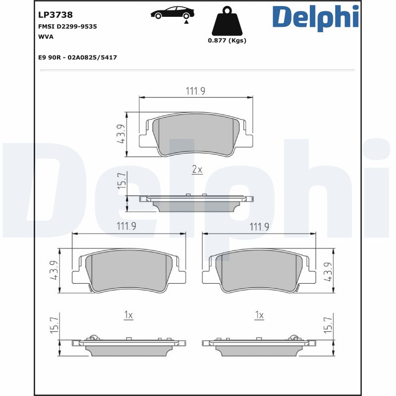 Brake Pad Set, disc brake  Art. LP3738