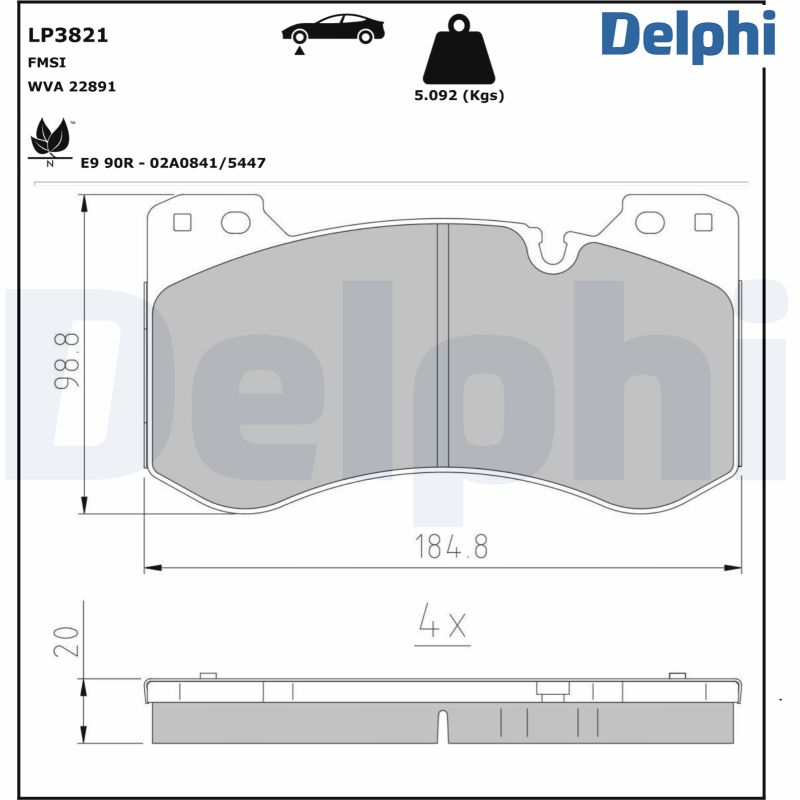 Brake Pad Set, disc brake  Art. LP3821