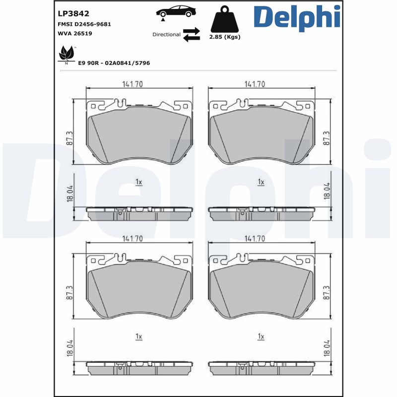 Brake Pad Set, disc brake  Art. LP3842