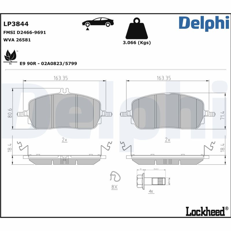 Brake Pad Set, disc brake  Art. LP3844