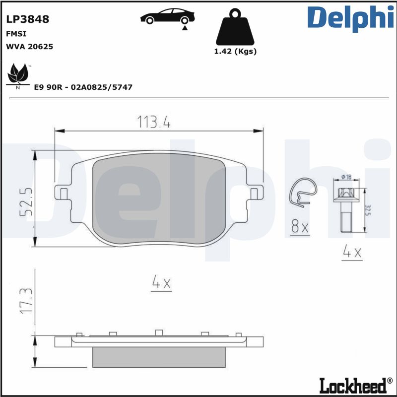 Brake Pad Set, disc brake (Front axle)  Art. LP3848