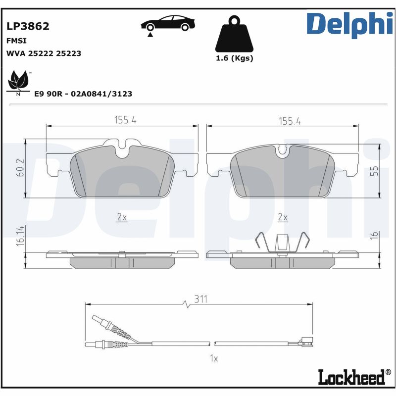 Brake Pad Set, disc brake  Art. LP3862