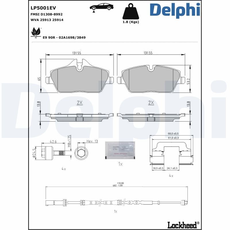 Brake Pad Set, disc brake  Art. LP5001EV