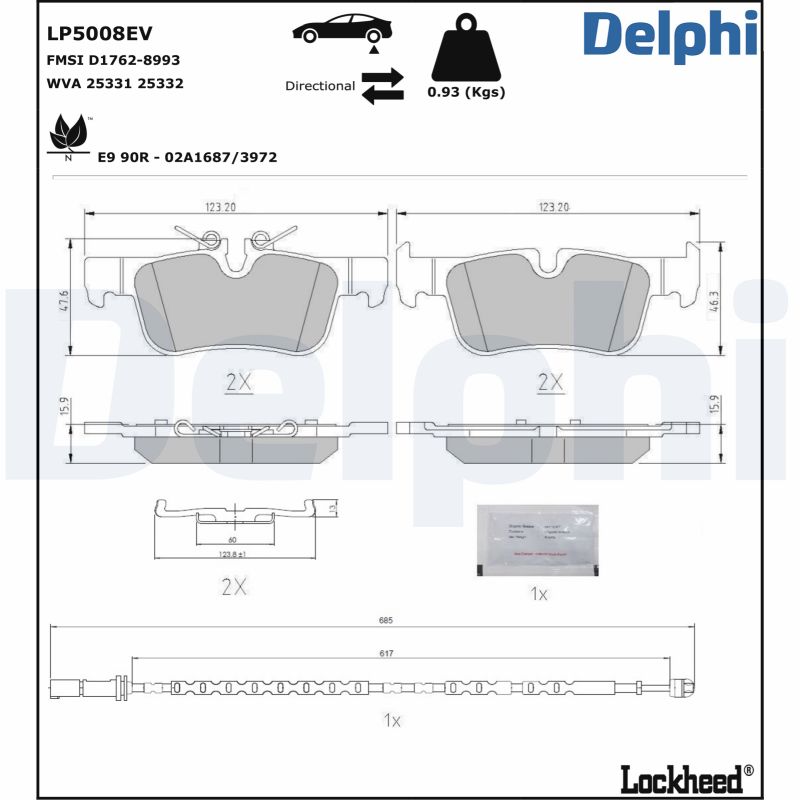 Brake Pad Set, disc brake  Art. LP5008EV