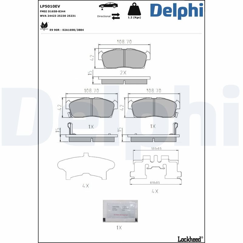 Brake Pad Set, disc brake  Art. LP5010EV