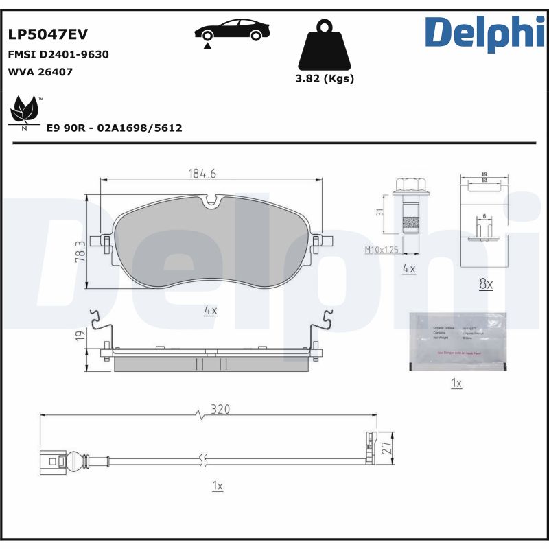 Brake Pad Set, disc brake (Rear axle)  Art. LP5047EV