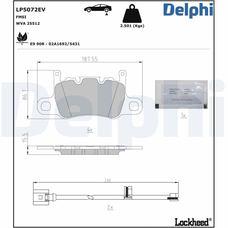 Brake Pad Set, disc brake  Art. LP5072EV