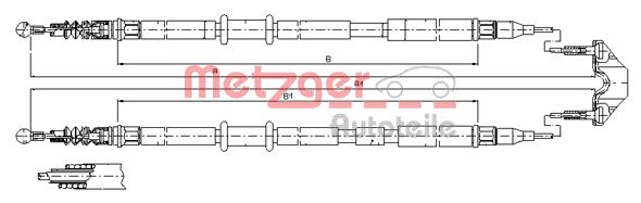 Cable Pull, parking brake (In front)  Art. 115953