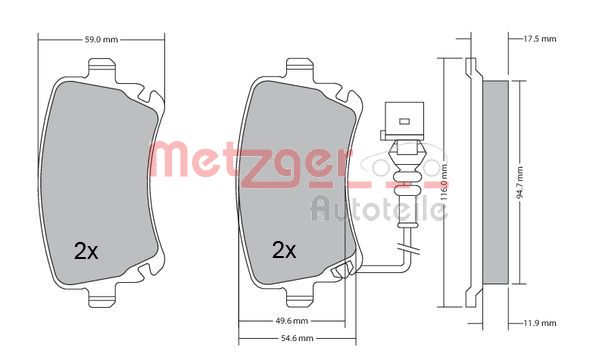 Brake Pad Set, disc brake (Rear axle)  Art. 1170190