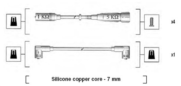 Ignition Cable Kit (For cylinder 5, for cylinder 4, for cylinder 3, for cylinder 2, for cylinder 1)  Art. 941175080751