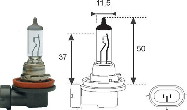 Bulbs Bulb, high beam H11, 12 V, 55W (H11)  Art. 002549100000