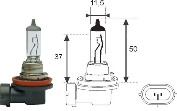 Bulbs Bulb, high beam H8, PGJ19-1, 12 V, 35W (H8)  Art. 002547100000