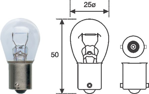 Bulbs Bulb, flashing light P21W, 12 V, 21W  Art. 008506100000