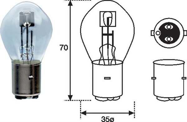 Bulbs Bulb, high beam S2, 12 V, 35W (12)  Art. 002588200000