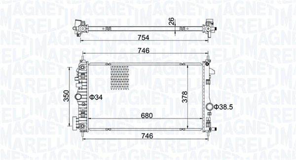 Radiator, engine cooling (Double cloth)  Art. 350213152300