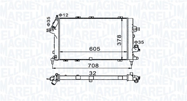 Radiator, engine cooling (Front axle)  Art. 350213153400