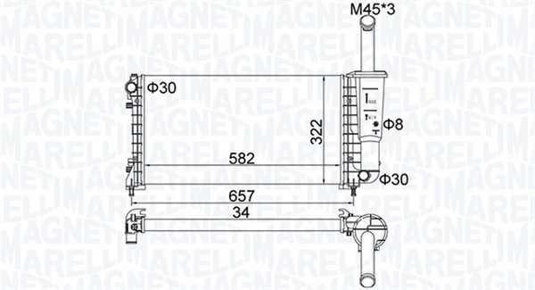 Radiator, engine cooling (Gear side)  Art. 350213183700