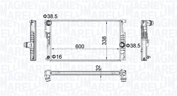 Radiator, engine cooling (600)  Art. 350213202200