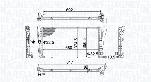 Radiator, engine cooling  Art. 350213202800