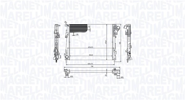 Radiator, engine cooling  Art. 350213213600