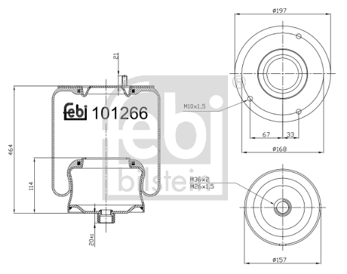 Bellow, air suspension (1.41)  Art. 101266