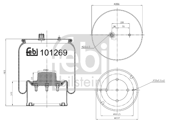 Bellow, air suspension  Art. 101269