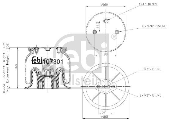 Bellow, air suspension (Gear side)  Art. 107301