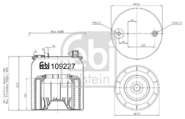 Bellow, air suspension  Art. 109227