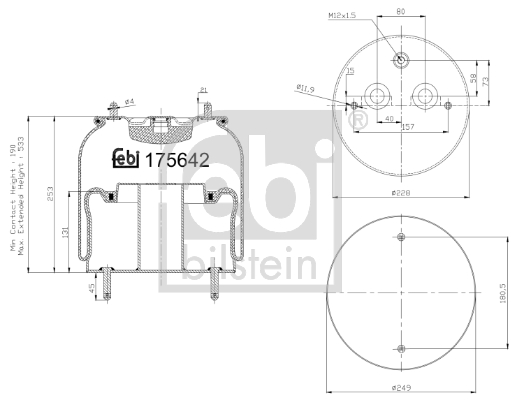 Bellow, air suspension  Art. 175642